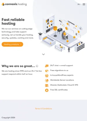 Connaxis Hosting Web Hosting and Cloud Infrastructure Services screenshot