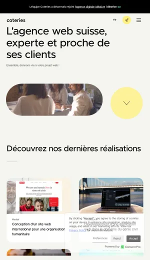 Coteries - Swiss Web Agency for Sites, Web Apps, and Digital Marketing screenshot