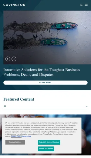 Covington & Burling LLP screenshot