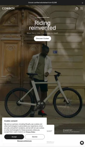 Cowboy Connected E-Bikes and Urban Electric Bike Shop screenshot