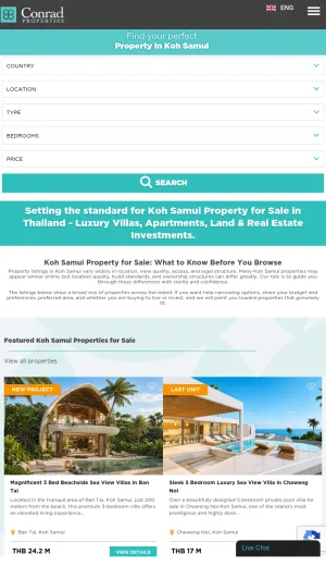 Conrad Properties Koh Samui Real Estate and Investment Agency screenshot