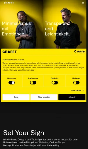 CRAFFT Digital Design and Technology Agency in Zurich screenshot