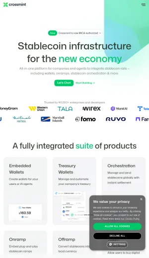 Crossmint Stablecoin Infrastructure Platform for Enterprises screenshot