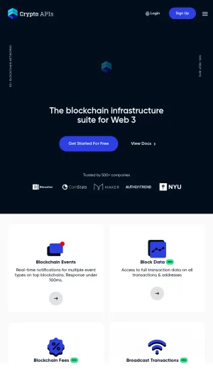 Crypto APIs Blockchain Infrastructure for Web3 Developers screenshot