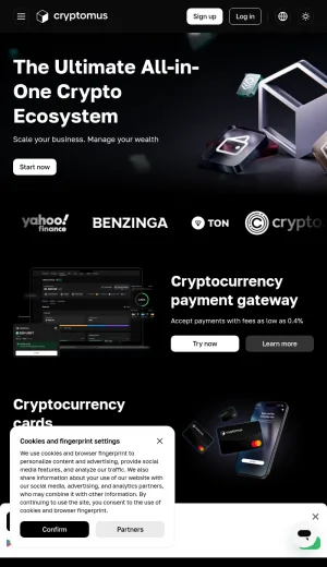 Cryptomus Crypto Payments and Trading Platform screenshot