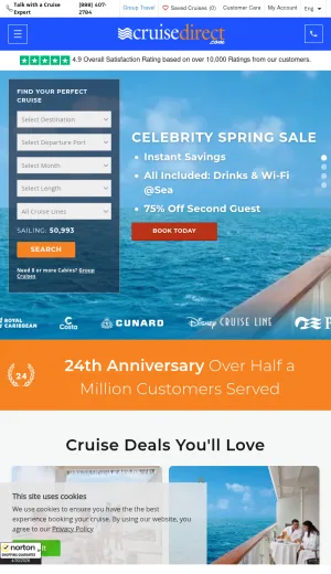 CruiseDirect Cruise Vacations and Booking Deals screenshot