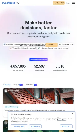Crunchbase Business Intelligence and Company Data Platform screenshot