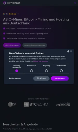 Cryptohall24 ASIC Miners and Bitcoin Mining Hosting screenshot