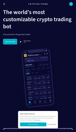 Cryptohopper Crypto Trading Bot and Automated Trading Software screenshot