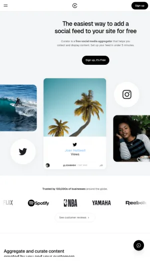 Curator Social Feed Aggregator for Websites screenshot