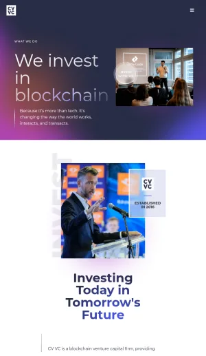 CV VC Blockchain Venture Capital and Startup Acceleration screenshot