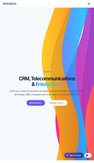 Datalyse AI CRM and Business Communications Platform screenshot
