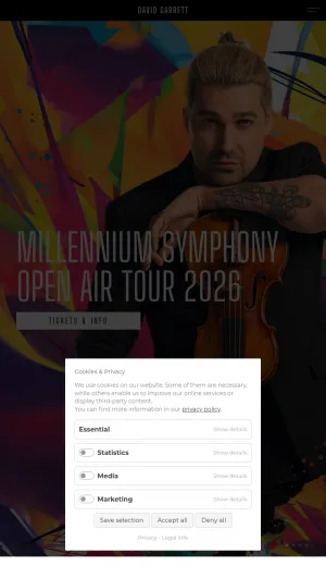 David Garrett Official Violinist and Concert Tour Site screenshot