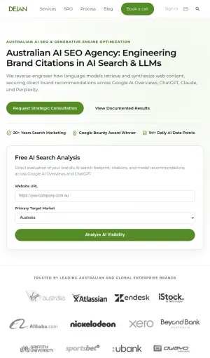 DEJAN AI SEO Agency for Generative Engine Optimization screenshot
