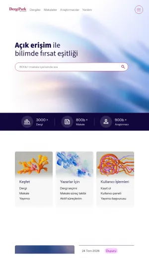 DergiPark: Academic Journal Hosting and Editorial Management in Turkey screenshot