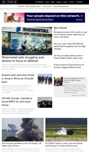 Defense News: Defense Politics, Procurement, and Technology screenshot