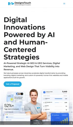 DesignsTouch AI Web Design and Digital Marketing Agency screenshot