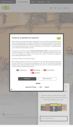 Deutsche Grammophon Classical Music Record Label screenshot
