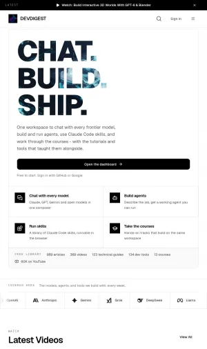 Developers Digest: AI Development Tutorials and Open Source Tools screenshot