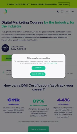 Digital Marketing Training and Certification Institute screenshot