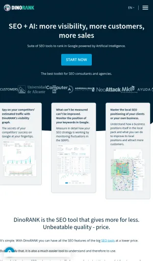 DinoRANK SEO and AI Marketing Software screenshot