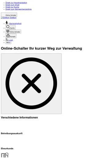 City of Dietikon Official Municipal Services and News screenshot