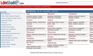 Ldmstudio Web Directory of Category Listings and Site Submissions screenshot