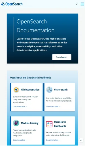 OpenSearch Documentation for Search, Analytics, and Observability screenshot