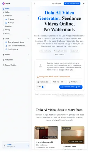 Dolai AI Video Generator for Text to Video and Image to Video screenshot