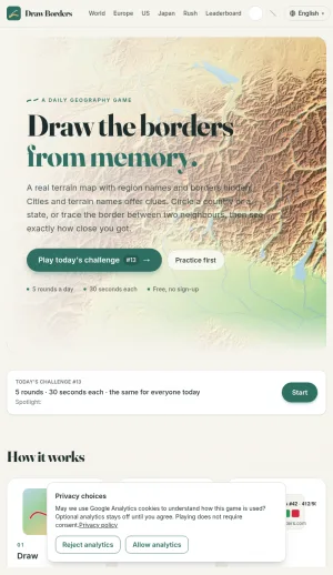 Draw Borders Geography Border Drawing Game screenshot