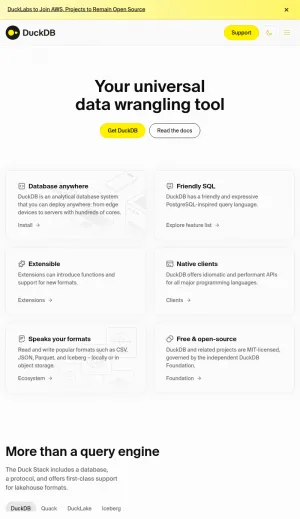 DuckDB Analytical SQL Database screenshot