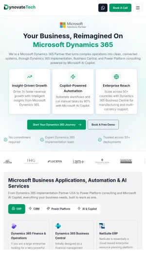 Microsoft Dynamics 365 Consulting and Implementation Services screenshot