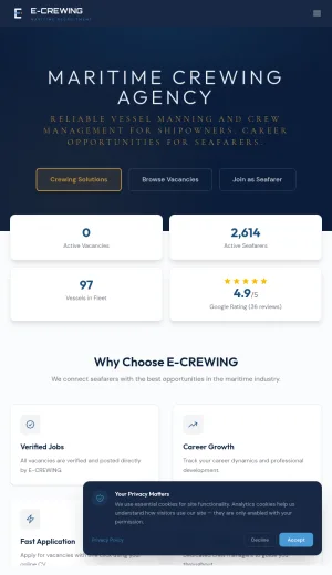 E-Crewing Maritime Crewing and Seafarer Recruitment screenshot