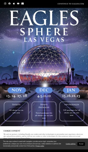 Eagles Official Band Site for Tours, Tickets, and Store screenshot