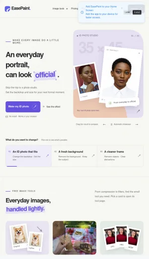 EasePaint Online Photo Editor and Image Tools screenshot