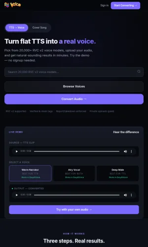 Easy AI Voice Conversion for Speech and Singing screenshot