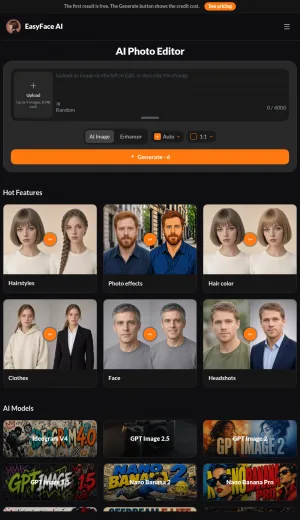 EasyFace AI Photo Editor screenshot