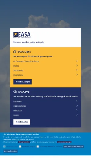 European Union Aviation Safety Agency screenshot