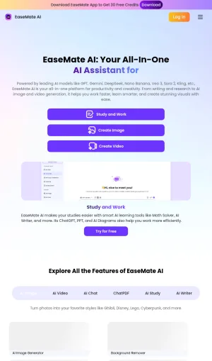 EaseMate AI Study, Writing, Research, and Media Tools screenshot