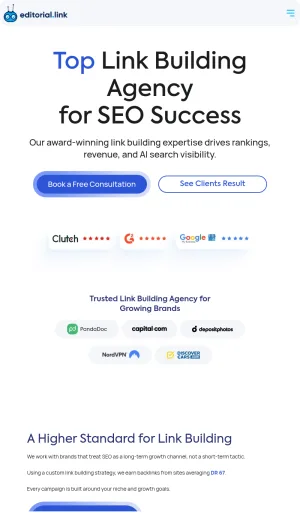 Editorial Link Building and Digital PR Agency screenshot