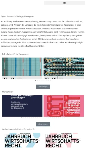 EIZ Publishing: Open Access European Law Publications screenshot