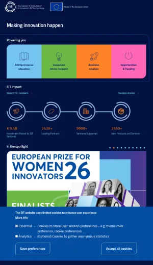 European Institute of Innovation and Technology screenshot