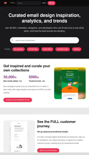Email Design Inspiration and Competitive Campaign Intelligence screenshot