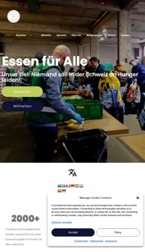 Essen Fur Alle Swiss Food Aid and Donation Network screenshot