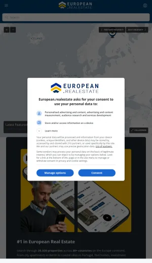European Property Listings and Real Estate Agents Directory screenshot