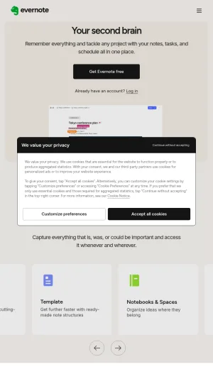 Evernote Note Taking and Productivity App screenshot