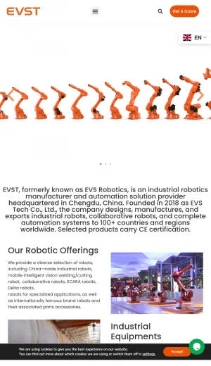 EVST Industrial Robots and Factory Automation Solutions screenshot