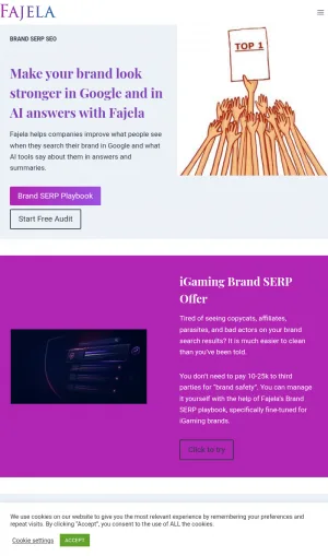 Fajela Brand SERP and AI Search Visibility SEO Consultancy screenshot