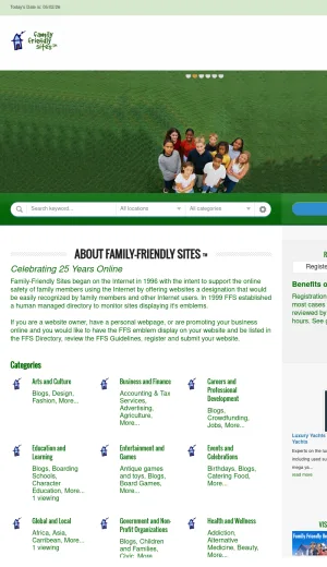 Family Safe Website Directory screenshot