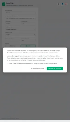 Fake Google Search Console Screenshot Generator screenshot